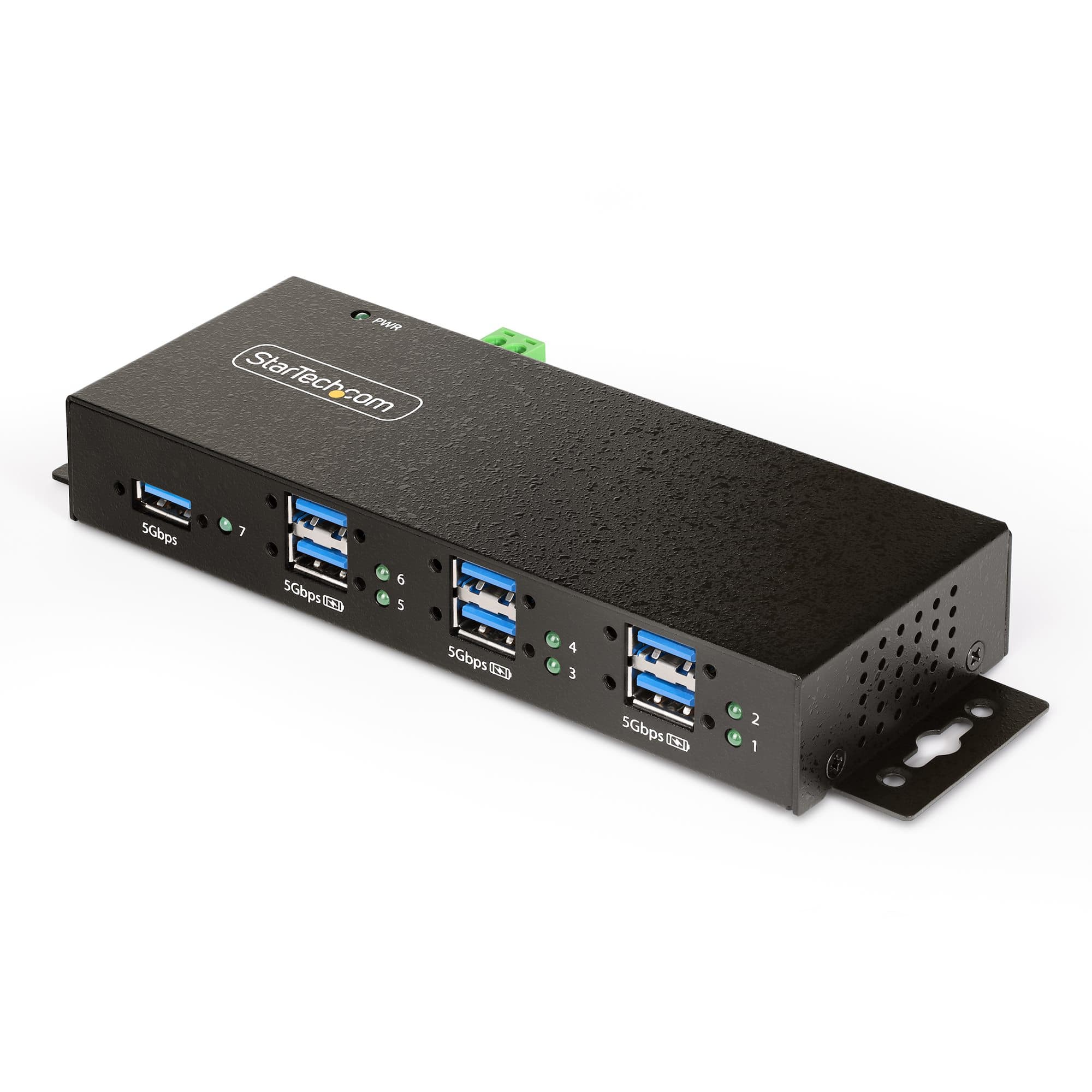 STARTECH STARTECH.COM 7-PORT MANAGED USB HUB - METAL INDUSTRIAL HOUSING - MOUNTABLE, 2 YR 5G7AINDRM-USB-A-HUB