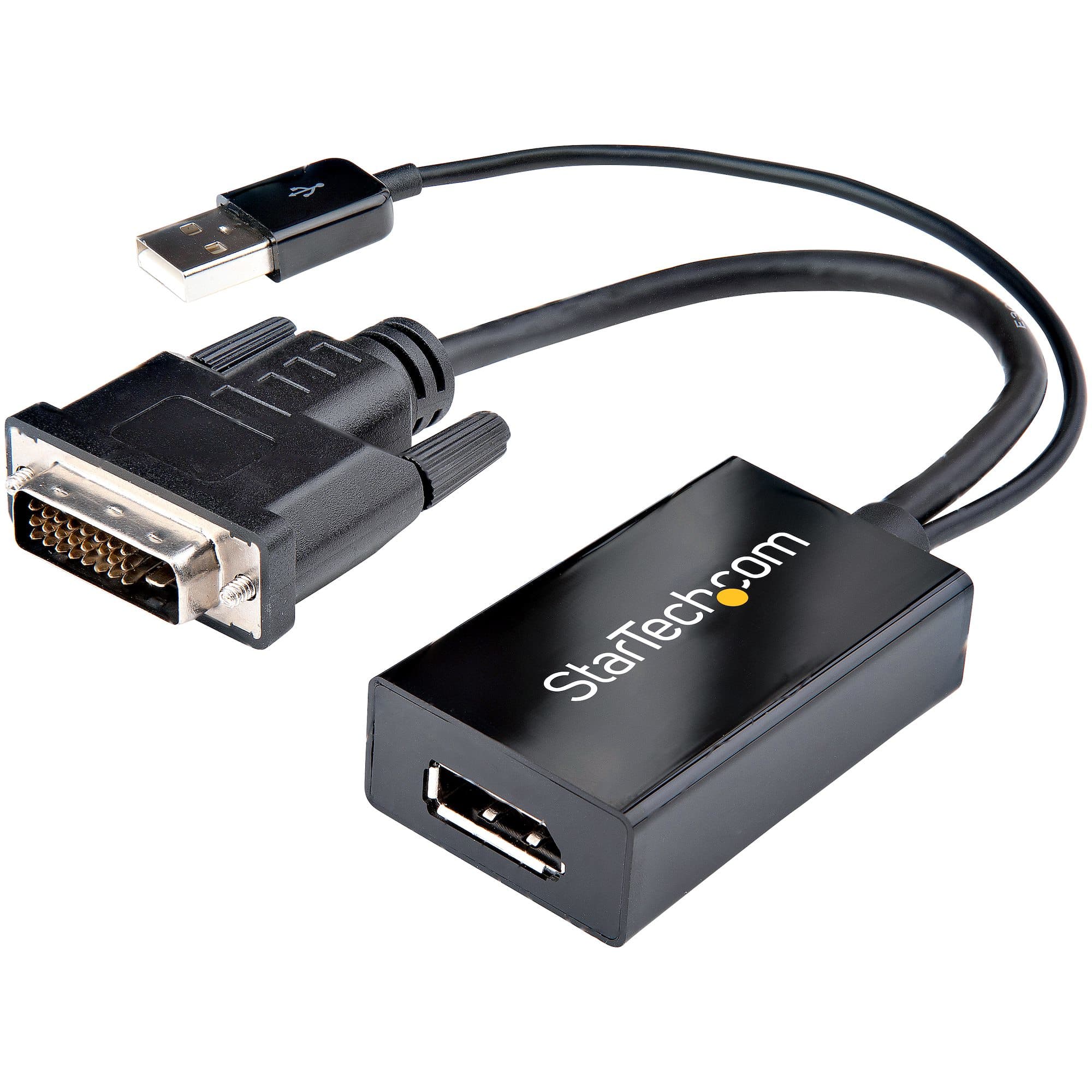 STARTECH STARTECH.COM DVI TO DISPLAYPORT ADAPTER - USB POWER - DVI-D TO DP CONVERTER 2 YR DVI2DP2