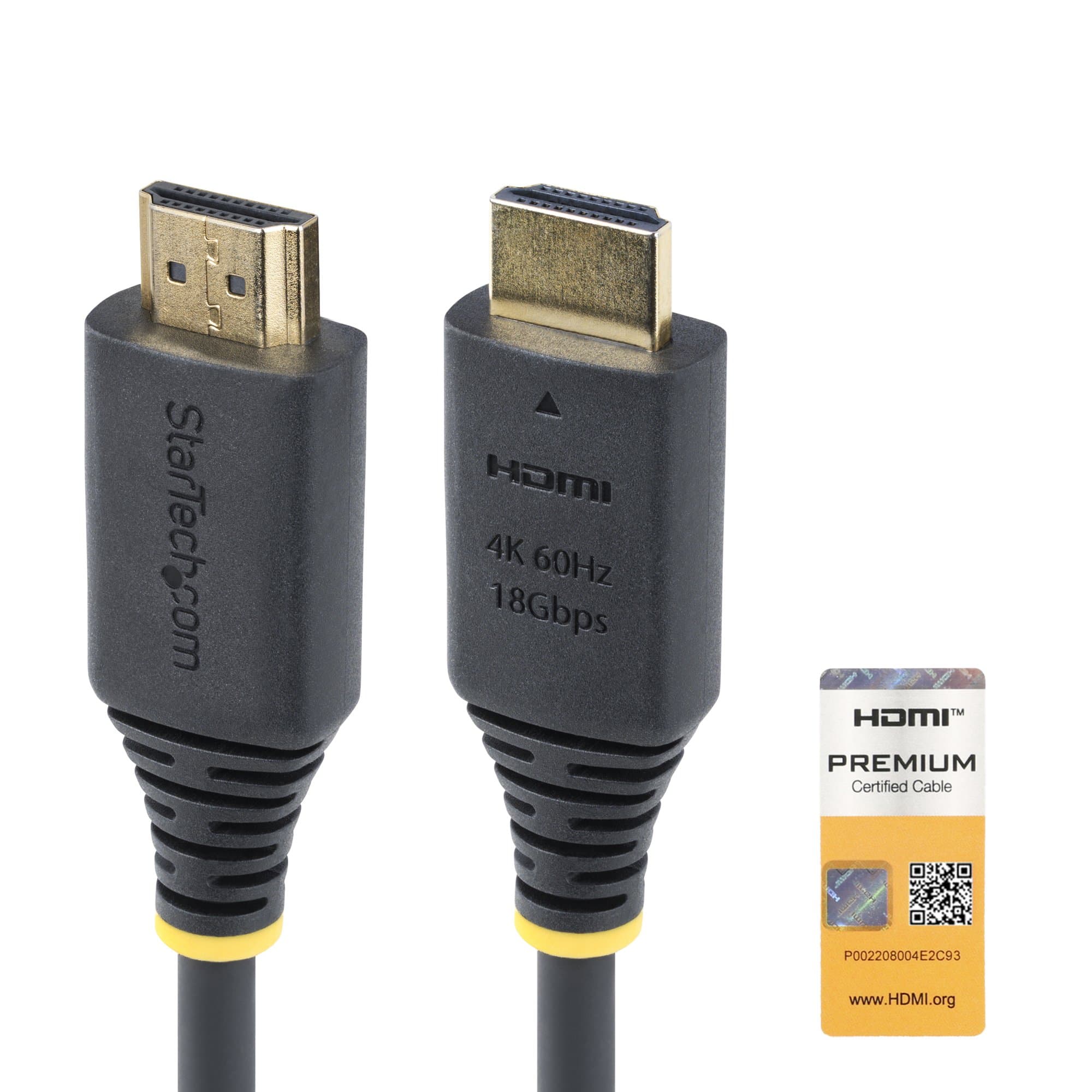 STARTECH STARTECH.COM 50CM (1.6FT) PREMIUM CERTIFIED HIGH SPEED HDMI CABLE, 4K60HZ, LTW HDMI2-CABLE-4K60-50C