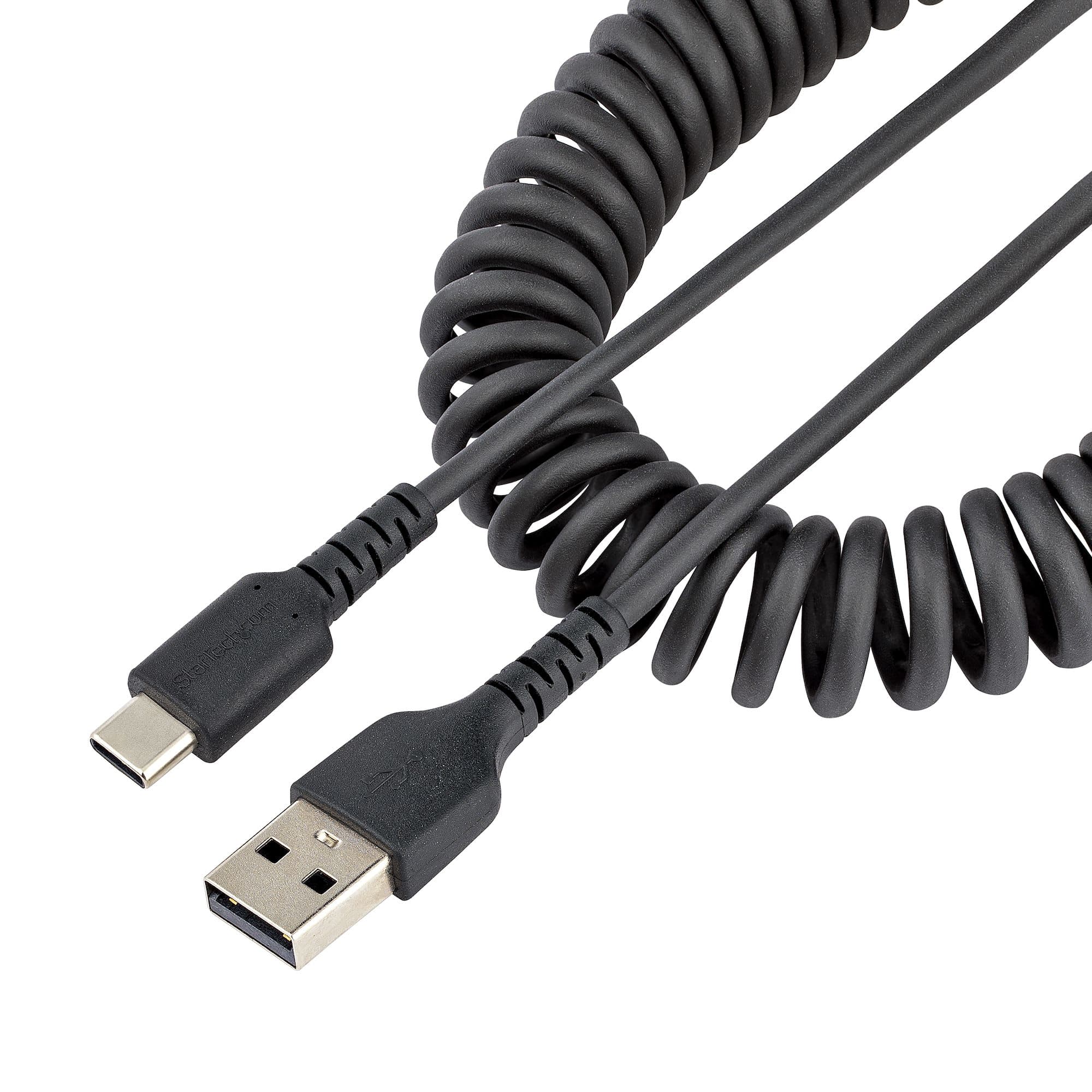STARTECH STARTECH.COM 50CM USB A TO C CHARGING CABLE, DURABLE COILED CABLE, LTW R2ACC-50C-USB-CABLE