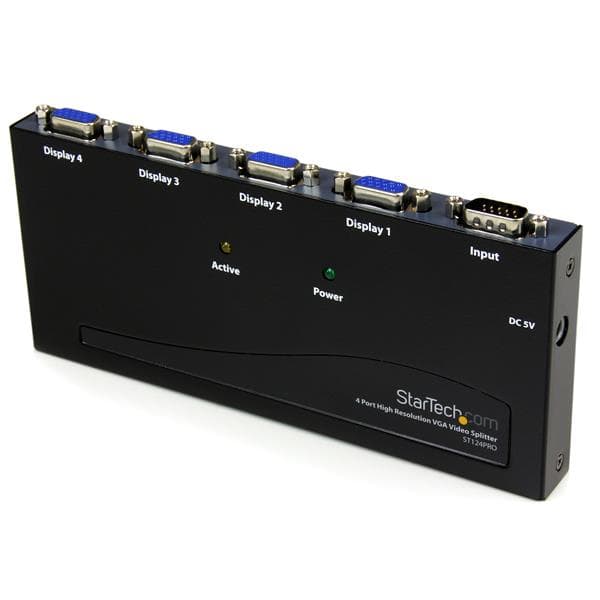 STARTECH STARTECH.COM 4 PORT HIGH RESOLUTION VGA VIDEO SPLITTER - 300 MHZ, 2 YR ST124PRO