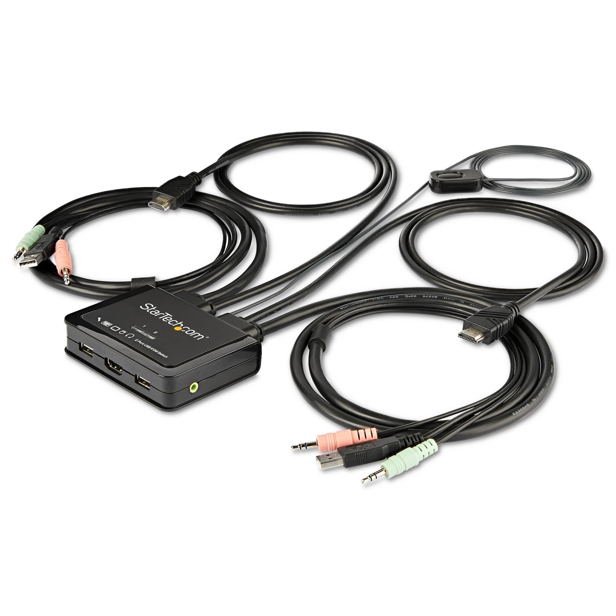 STARTECH STARTECH.COM 2 PORT HDMI KVM SWITCH 4K 60HZ UHD - USB KVM W/ CABLES & AUDIO 2 YR SV211HDUA4K