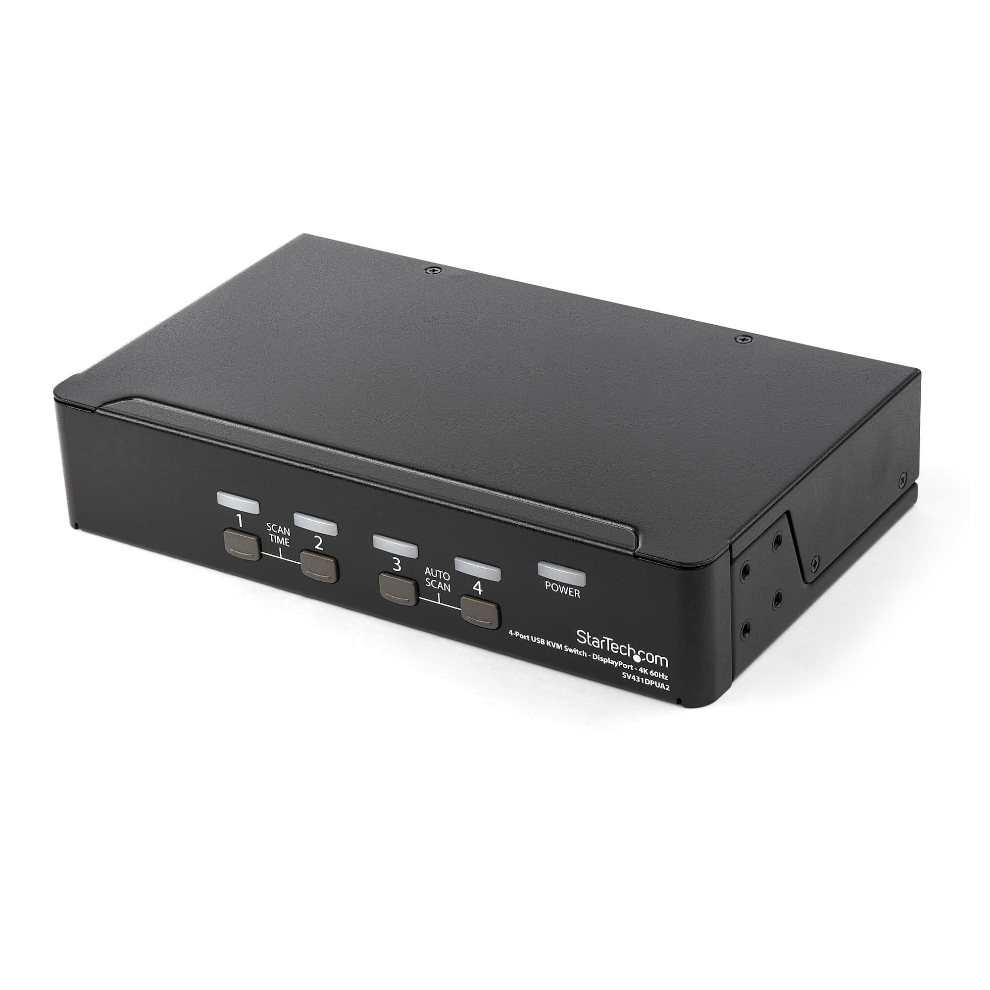 STARTECH STARTECH.COM 4 PORT DISPLAYPORT KVM SWITCH 4K 60HZ DP 1.2 W/USB 2.0 HUB TAA 3 YR SV431DPUA2