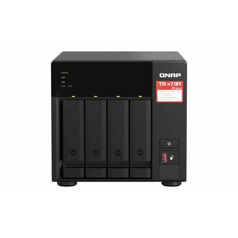 QNAP QNAP TS-473A-8G NAS, 4-BAY, AMD QC RYZEN, 8GB, 2.5GbE(2), M.2 PCIe 2280 GEN3 x1(2), 2YR TS-473A-8G