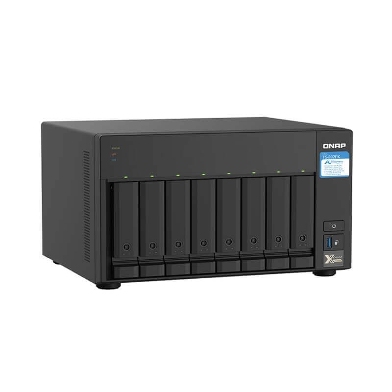 QNAP QNAP TS-832PX-4G NAS, 8-BAY, ALPINE QC 1.7GHz, 4GB, 2.5GbE(2), 10GbE SFP+(2), PCIe, 2YR TS-832PX-4G