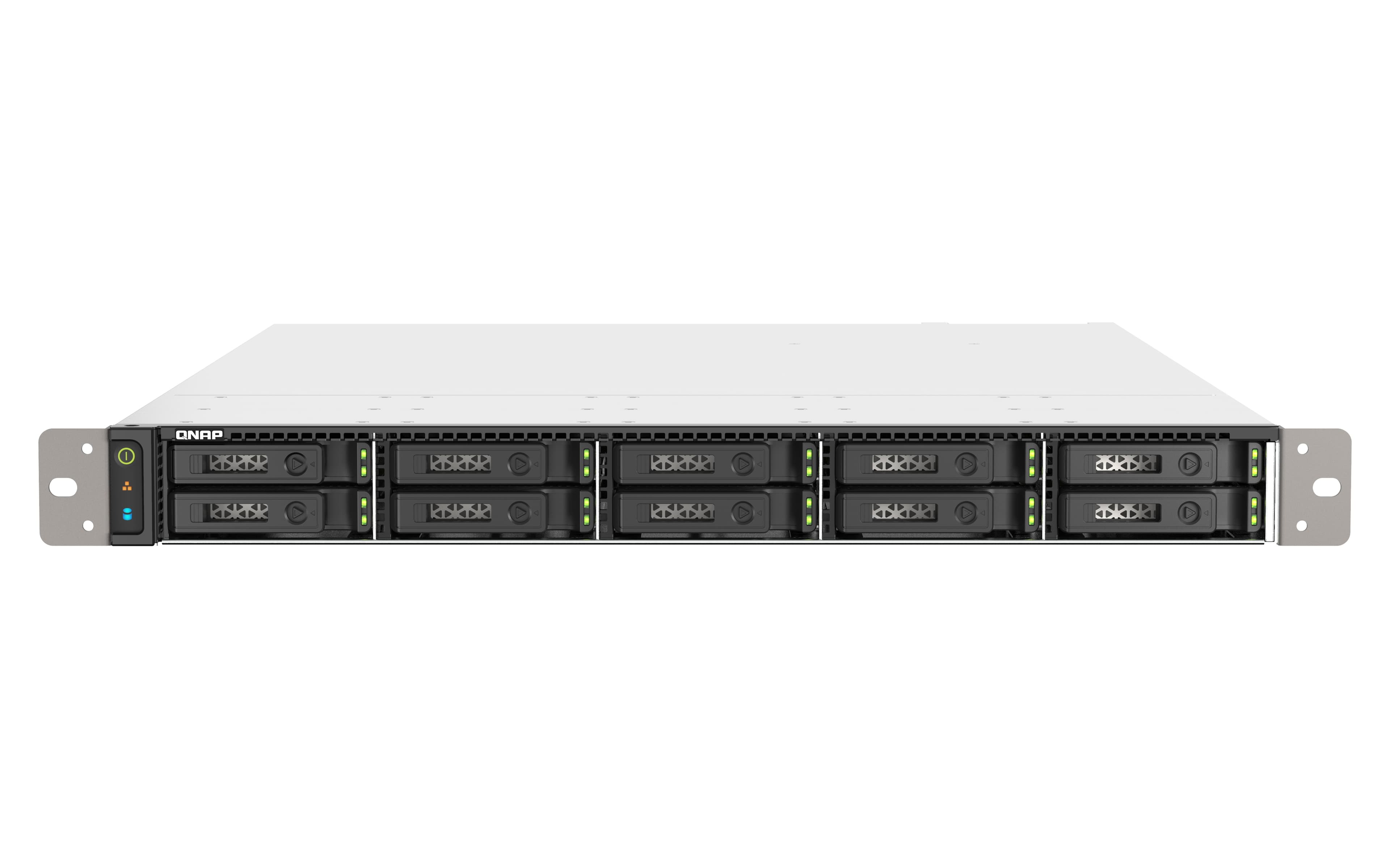 QNAP QNAP 10 BAY 1U RACKMOUNT ALL-FLASH NAS,AMD EPYC,3GHZ 16 CORE,64GB RAM,2.5/25GBE,5YR TS-H1090FU-7232P-64G