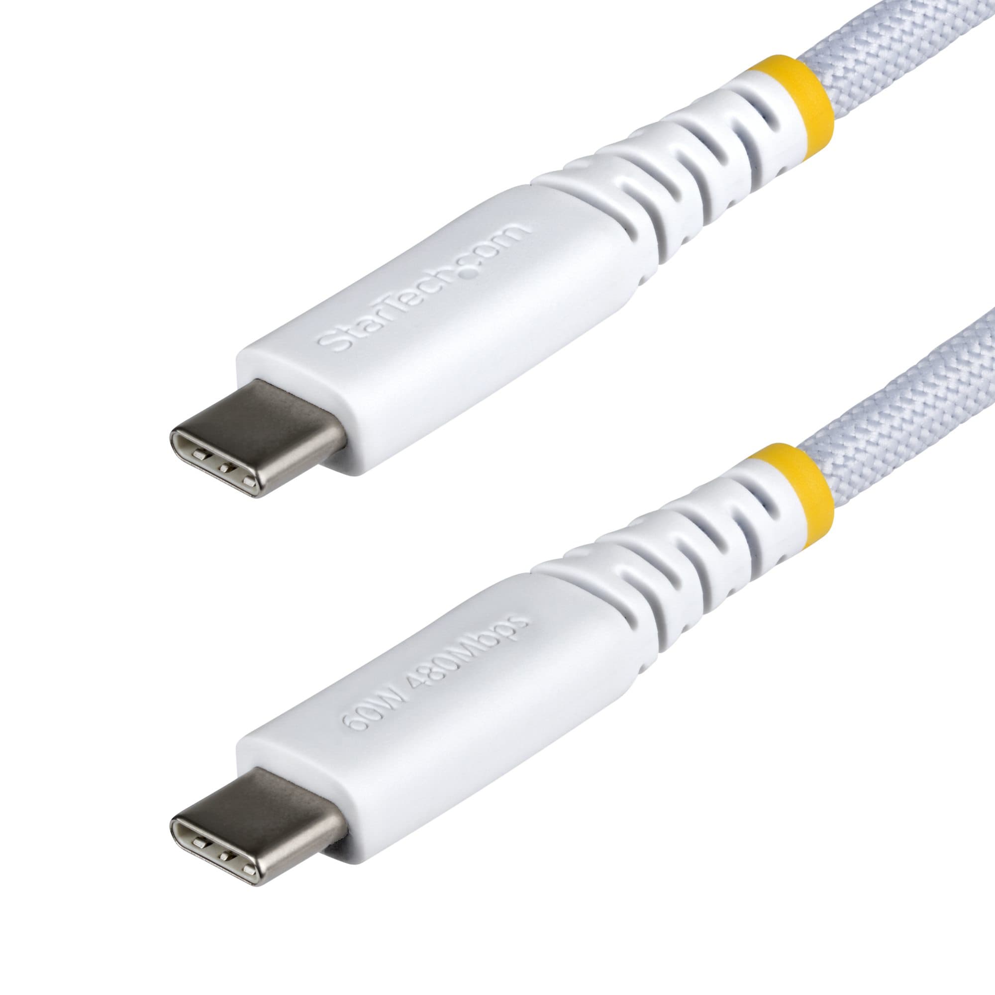 STARTECH STARTECH.COM 2M (6.6FT) WHITE USB-C CHARGING CABLE, USB C CORD, 60W/3A PD, LTW USB2CC2MNCBRWH