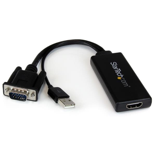 STARTECH STARTECH.COM VGA TO HDMI PORTABLE ADAPTER CONVERTER W/ USB AUDIO & POWER 2 YR VGA2HDU