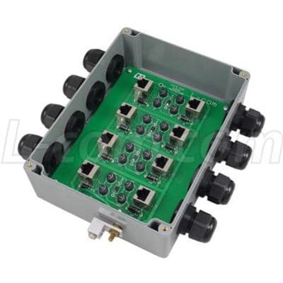 L-com Weatherproof 4 Port 24V PoE Compatible CAT5 Lightning Protector LP-16