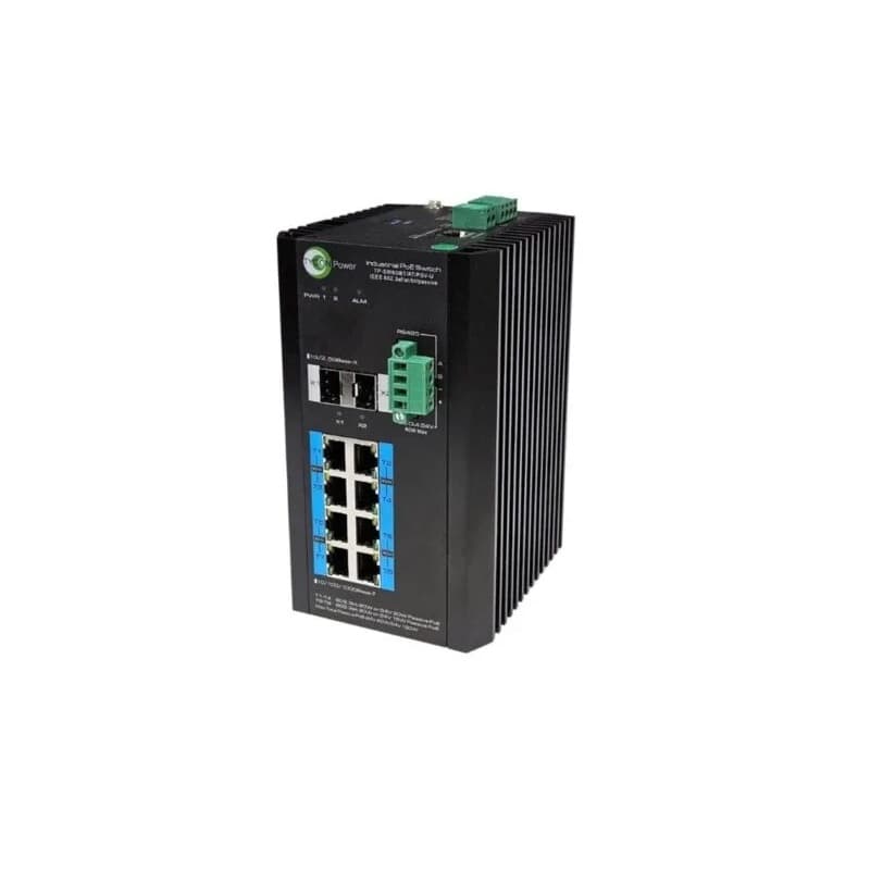 Tycon Systems Tycon Power Systems TP-SW8GBT/AT/PSV-U Gigabit 8-Port Industrial PoE Switch with SFP Uplinks TP-SW8GBTATPSV-U