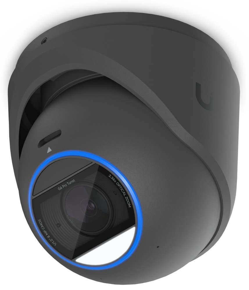 Ubiquiti Ubiquiti UniFi G6 Pro Turret Black All-weather tamper-resistant 4K PoE+ camera with a Multi-TOPS AI engine, 2.36x optical zoom UVC-G6-Pro-Turret-B