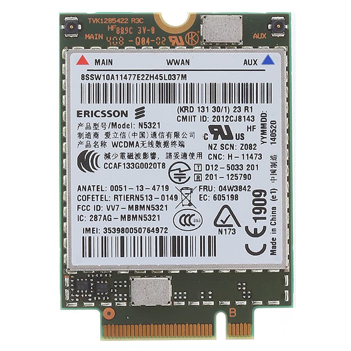 Lenovo FRU Ericsson N5321 HSPA+ 21Mbps M.2 WWAN Support Win8.1