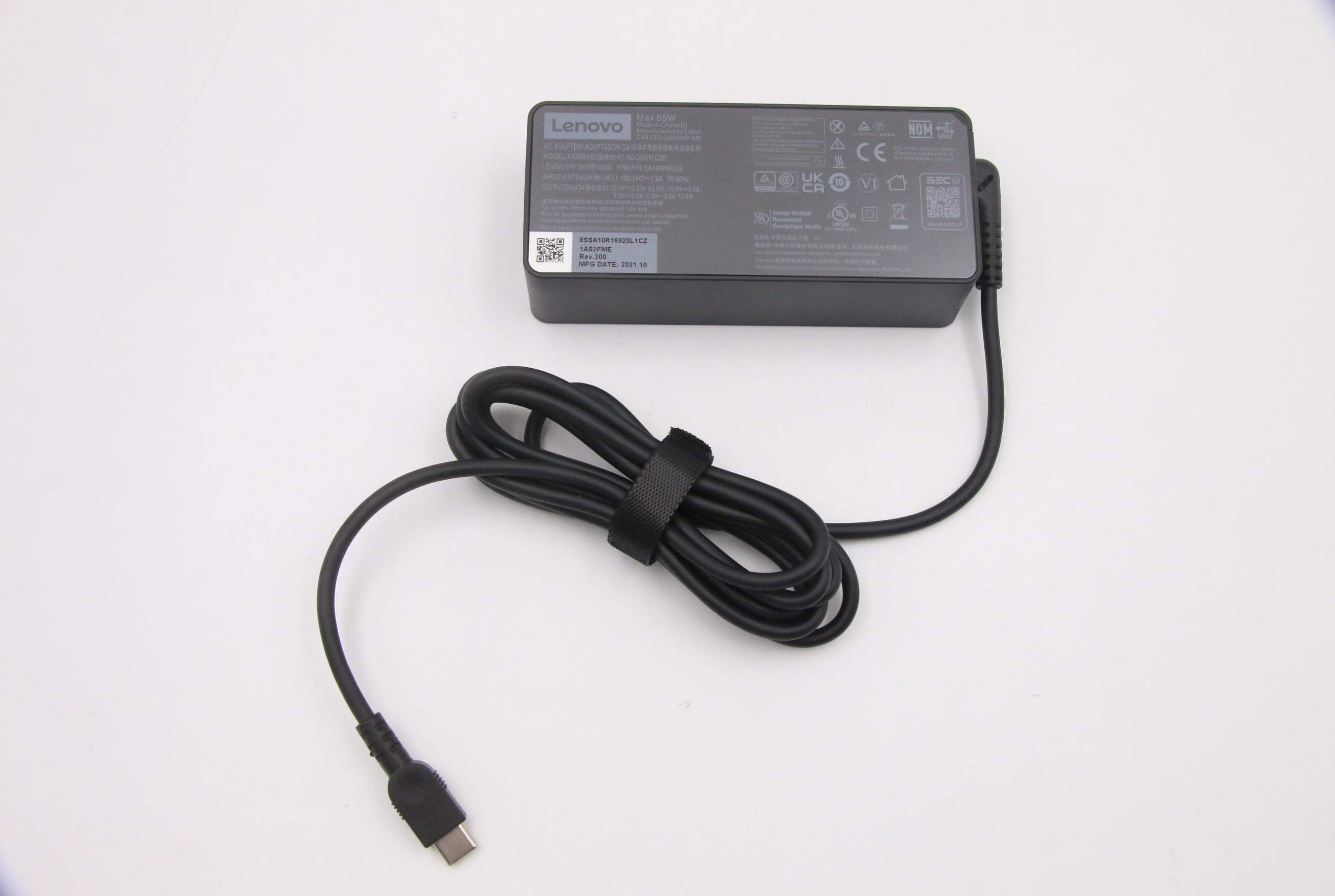 Lenovo 65 Watt AC Adapter, 20/15/9/5V