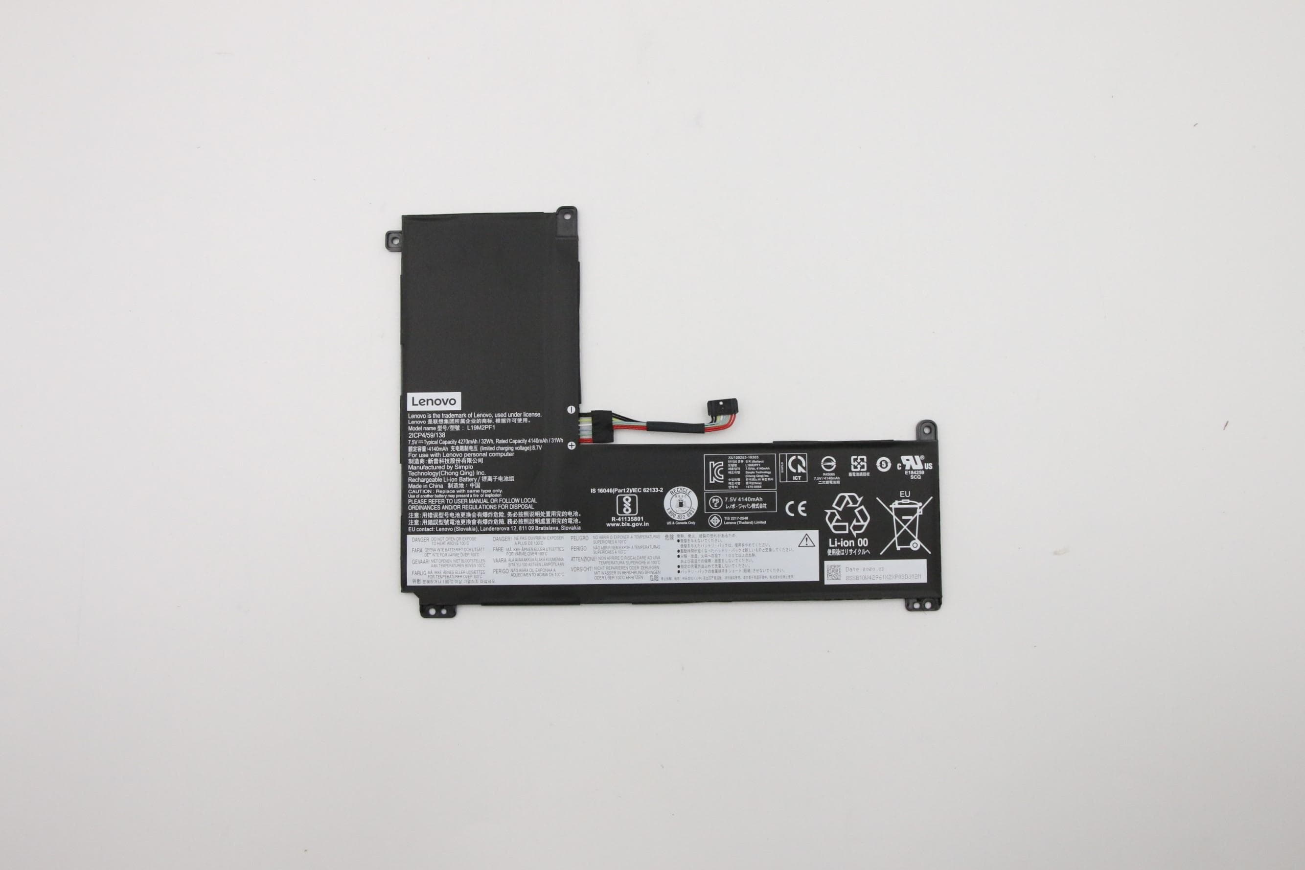 Lenovo SP/C L19M2PF1 7.5V32Wh2cell