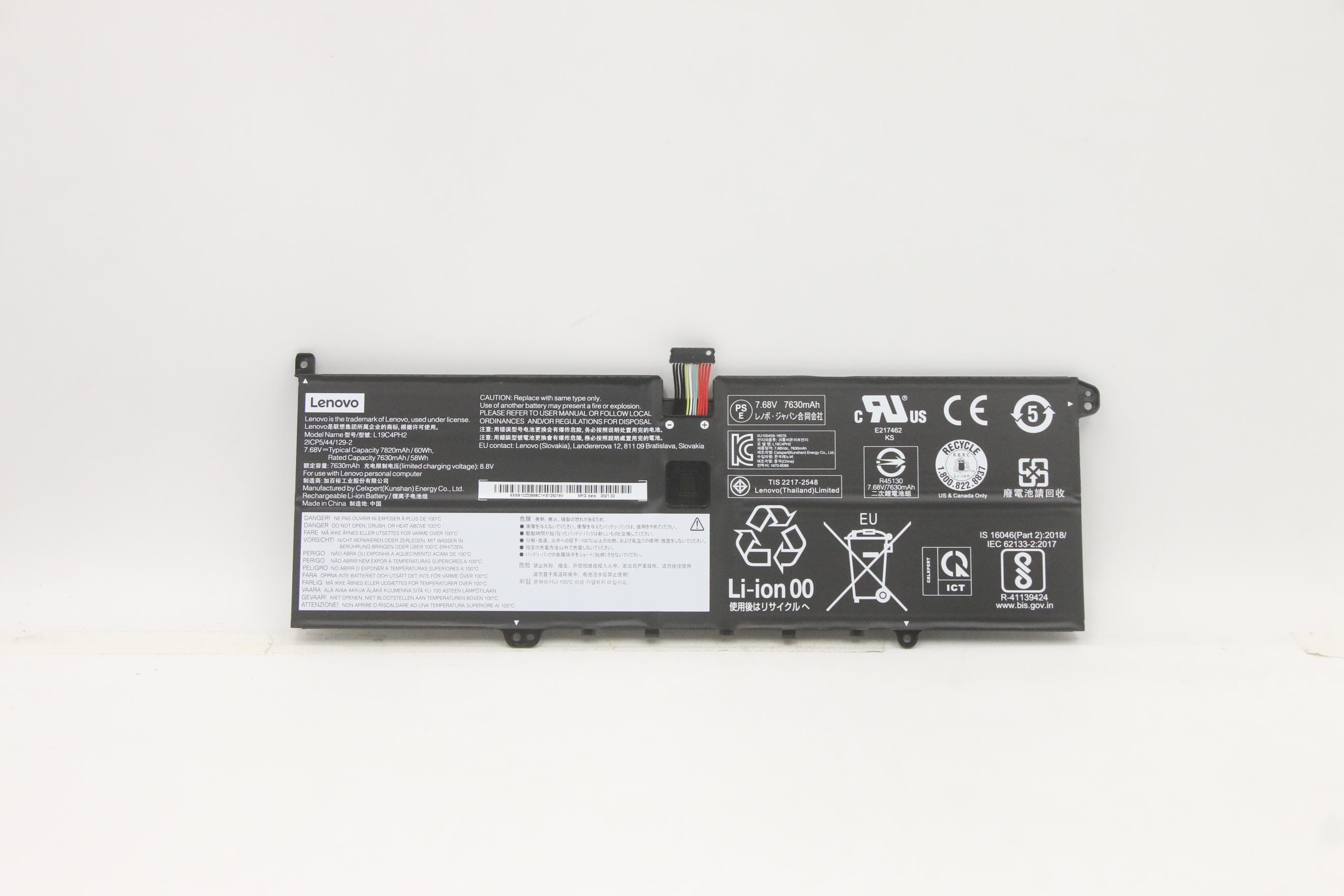 Lenovo FRU YogaC950 CP/C L19C4PH2 7.68V60Wh4cell bty