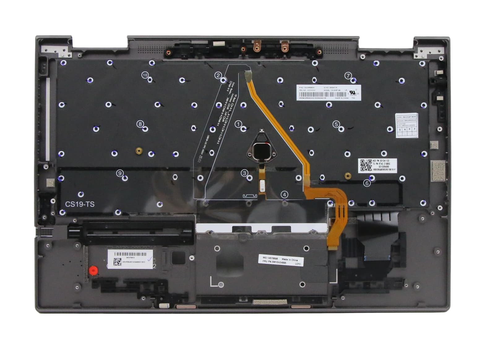 Lenovo Ratchet-1 FRU_GRP_KBD_Bezel_ASM_US English International with a Euro symbol_WWAN_Iron Gray_Chicony