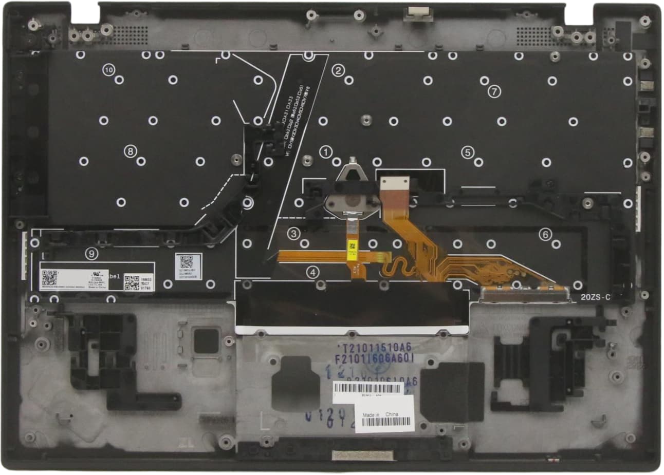 Lenovo Zeus-1  FRU_GRP_KBD_Bezel_ASM_US English International with a Euro symbol_WWAN_Black_Liteon