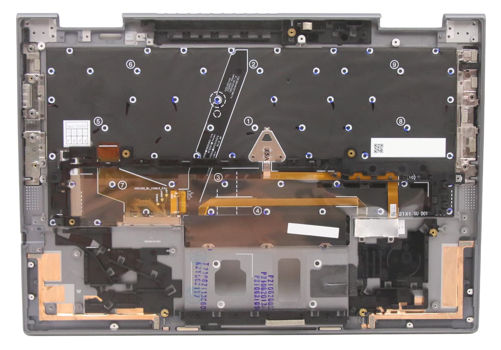 Lenovo Jaguar-1 FRU GRP KBD Bezel ASM WLAN Gray (Chicony) US English (color: Storm Gray, material: Aluminum)