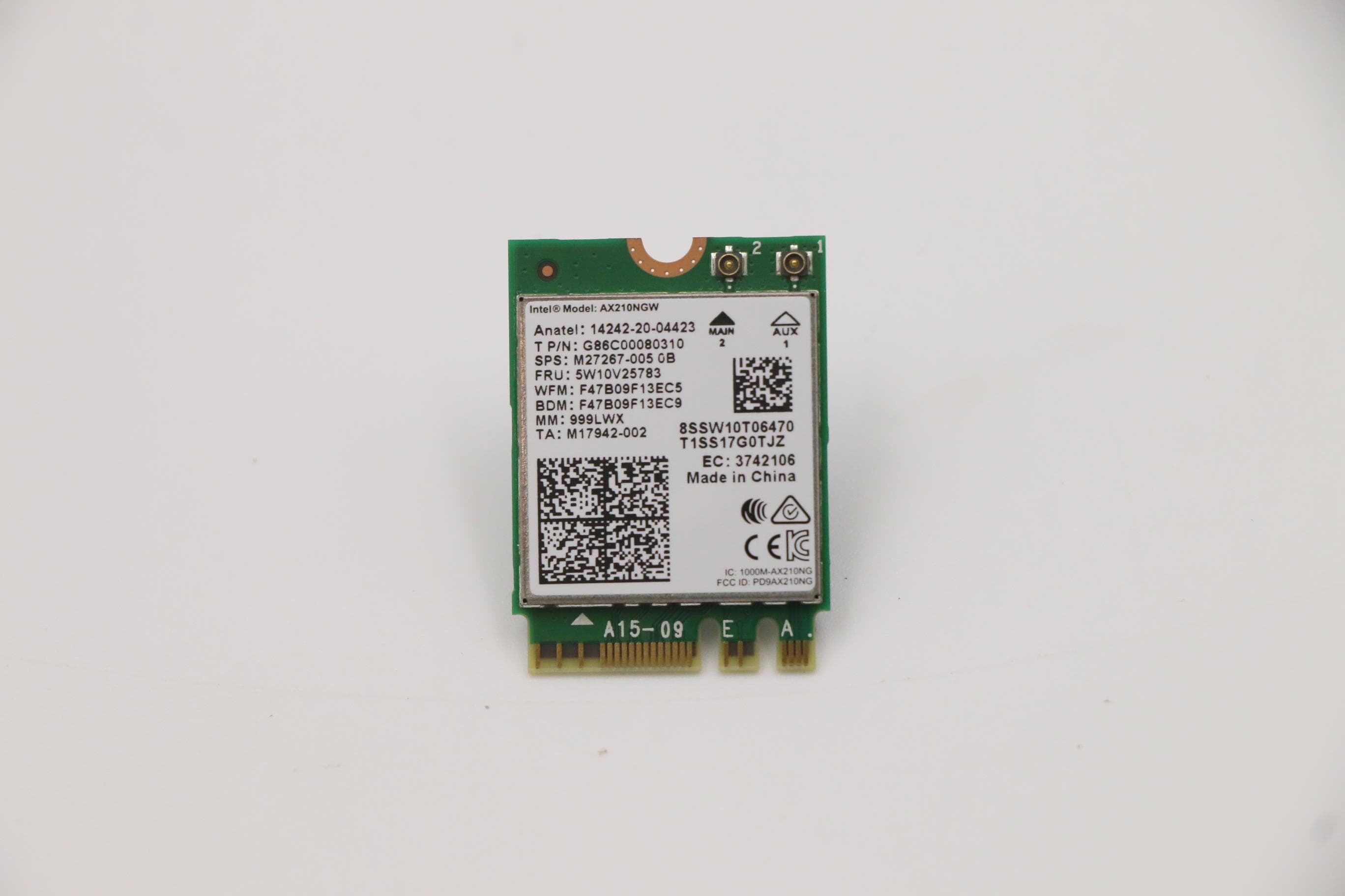 Lenovo FRU Intel Typhoon Peak 2 AX210 Wi-Fi 6E 2*2ax+BT5.x PCIE vPro M.2 Module.