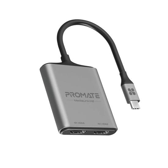 Promate PROMATE 4K USB-C Connector to Dual HDMI Adapter. MEDIALINK-H2