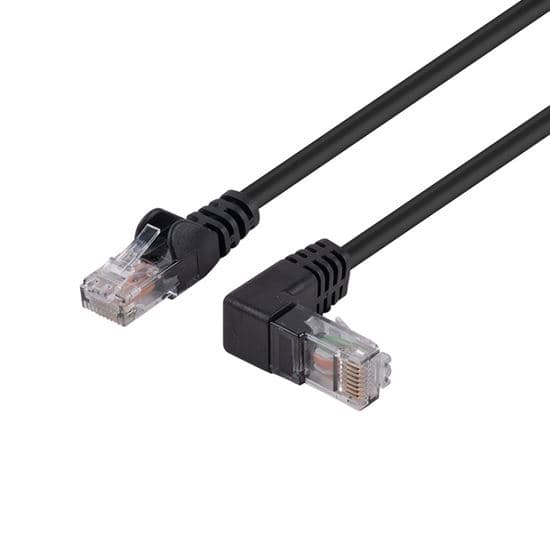 Dynamix DYNAMIX 3m Cat6 Black UTP Right Angled Patch Lead 250MHz PLKRA-C6-3