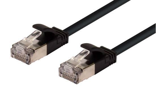Dynamix DYNAMIX 1m Cat6A S/FTP Black Ultra-Slim Shielded 10G Patch Lead PLSSK-C6A-1