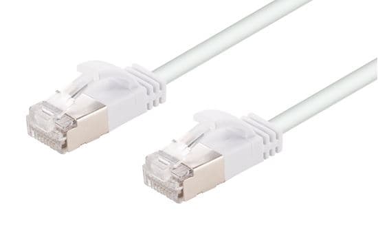 Dynamix DYNAMIX 1m Cat6A S/FTP White Ultra-Slim Shielded 10G Patch Lead PLSSW-C6A-1