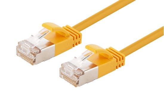 Dynamix DYNAMIX 3m Cat6A S/FTP Yellow Ultra-Slim Shielded 10G Patch Lead PLSSY-C6A-3