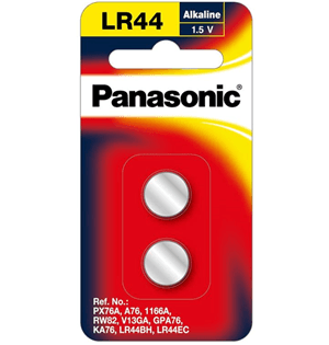 Panasonic Panasonic LR44 Micro Alkaline Calculator Coin Battery 2 Pack PA4543