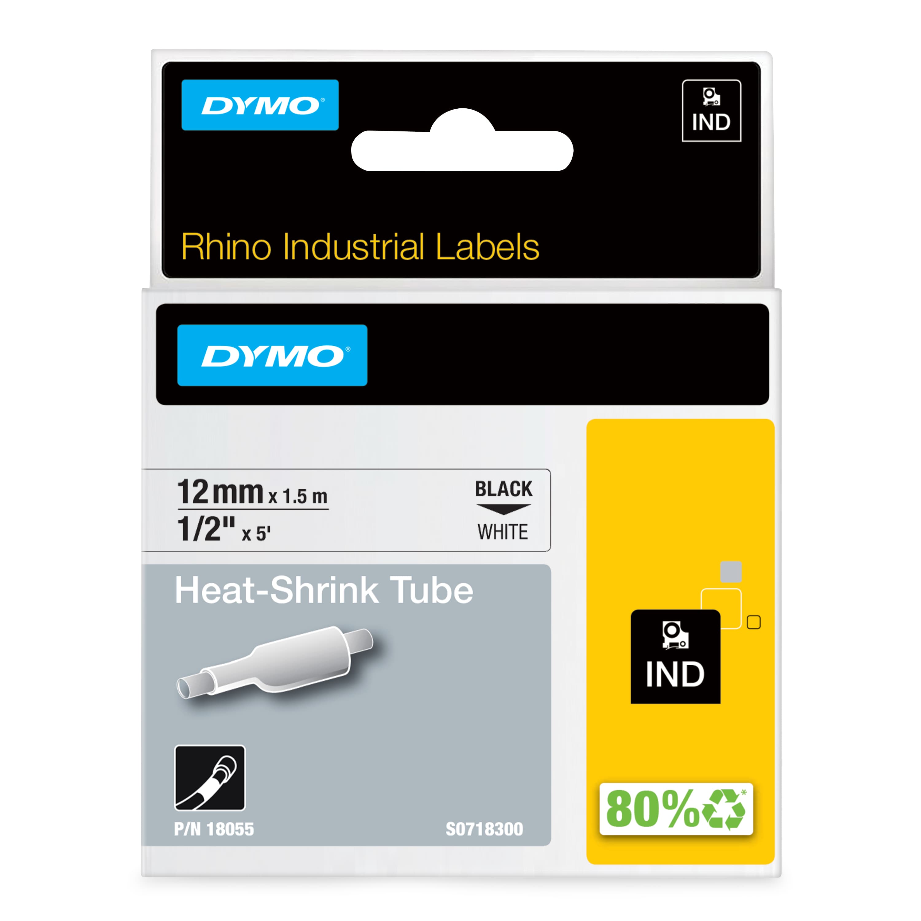 Dymo Dymo Rhno Tube Ht Shrk 12mm Wh DY18055