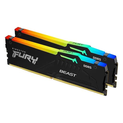 Kingston Kingston 64GB 5600MT/S DDR5 CL36 Dimm (Kit of 2) Fury Beast RGB Expo KF556C36BBEAK2-64