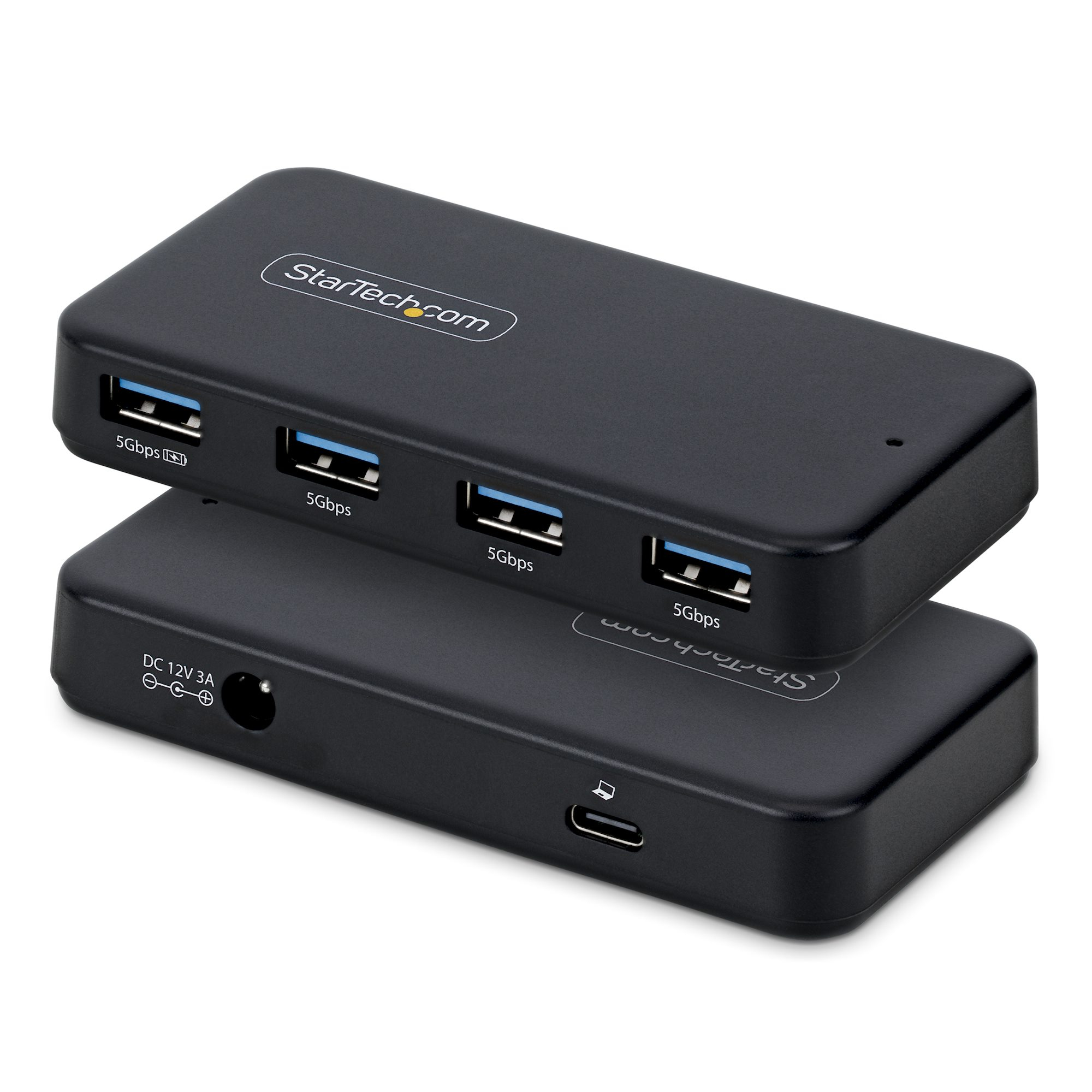 STARTECH.COM 4-PORT USB-A HUB, 5GBPS, 24W POWER ADAPTER INCLUDED, 2 YR — STARTECH